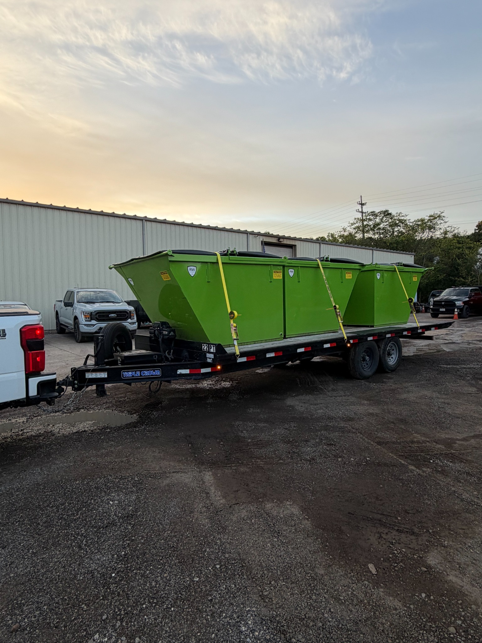 Curbside Trash Removal green commercial dumpsters